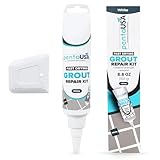 PentaUSA Fugenmörtel - Fugenkitt Reparatur, Tube zum Reparieren und Erneuern, schnell trocknendes Reparaturset für Fugenmörtel - Restaurieren Von Kachelfugen, Natürlich - mit Spachtel (250 gr - Weiß)