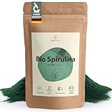 BIONUTRA® Bio Spirulina Pulver – 250 g, nach EU-ÖKO-Standard hergestellt, rückstandskontrolliert, ohne Zusätze, vegan, laktose- & glutenfrei, aus reinem Spirulina Bio Algenpulver