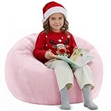 Nobildonna Sitzsackstuhl für Kinder und Erwachsene, nur Bezug (Keine Füllung) für Sofa-Stofftiere, 110 x 89 cm(Rosa)