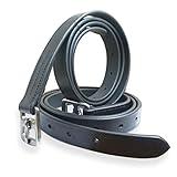 Pferdelinis Steigbügelriemen aus Leder in schwarz, passend für englische Sättel Steigbügelriemen Länge 130cm - 160cm (130 cm, Schwarz)