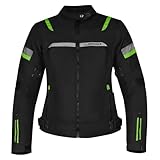 Motorradjacke für Damen mit zugelassenen Protektoren, super atmungsaktiv, grün, M