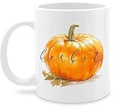 Tasse Tassen 325ml - Halloween - Herbst Kürbis | Erntedank | Herbstliches Kürbismotiv | Herbstsaison | Herbstliebe - 325 ml - Weiß - halloween-tasse haloween outfits mug hellowee grusel gruselig