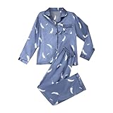 Damen-Pyjama-Set, 2 Leopardenstreifen, modisch, einfach, Alltag, Urlaub, Satin, atmungsaktiv, Geschenk, Revers, langärmelig, Hose, Knopf, elastische Taille, Herbst, passender Schlafanzug für Familie,