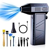 Electric Air Duster, Elektrische Staubgebläse,Druckluft-staubwedel, 130,000 U/min Mini Turbo Jet Fan, leistungsstarkes Gebläse mit 8000mAh Akku für PC Reinigungsset, Tastaturen, Laptop, Tastatur, Sofa