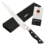 culilux® Kobe 2.0 Fleischmesser 24 cm extrem scharfes Profi Tranchiermesser aus schwedischem 14C28N Rasierklingen Stahl 62 HRC ergonomischer G10-Griff Filetiermesser