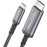 deleyCON 3,0m USB-C auf HDMI Kabel 4K UHD 60Hz (Aluminium, Geflochten) für HDMI Monitor/TV/Beamer, Thunderbolt 3/4, für iPhone 17,16,15, MacBook, iPad Pro/Air, Galaxy S25 S24, Notebook