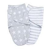 Lilly and Ben® Pucksack 2er Set I Baumwoll-Puckdecke in L (3-5 Monate) I Baby mühelos pucken I atmungsaktives Pucktuch mit weichen & verstellbaren Klettverschlüssen