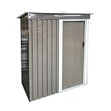 Mobiclinic®, Gerätehaus, Mit Schiebetür, 162 x 86 x 181 cm, Outdoor-Schrank, Abschließbar, Nomi, Schrägdach, 1.4 m², Sichere Aufbewahrung, Strapazierfähig, Grau