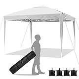 Pavillon 3x3 Zelt Pavillon Faltbar Faltpavillon Wasserdicht Popup Gazebo Partyzelt Gartenpavillon mit 4 Sandsäcke