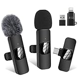 Jsdoin Drahtlose Mikrofone Drahtloses Mikrofon für iPhone iPad, 2 Mini USB-C Drahtloses Lavalier Mikrofon für iPhone/iOS/Android/PC/Laptop,Videoaufnahme/LiveStream/Interview/TikTok/YouTube