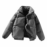Dyhxuan Steppjacke Damen Fleece Gefüttert Winterjacke Stehkragen Daunenjacke Reißverschluss Steppmantel Casual Langarm Jacke Warm Winter Mantel
