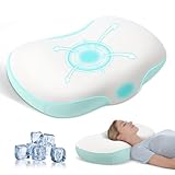 JINXIA Memory Foam-Kissen in Wolkenform, Orthopädisches Nackenstützkissen bei Schulterschmerzen, Nackenstützkissen mit Waschbarem Bezug für Seiten-, Rücken- und Bauchschläfer
