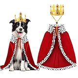 XIMISHOP Halloween Huastier Kostüme König,Hunde und Katze Umhang Rot Halloween Cosplay Lux Mantel Für Prinz und Prinzessin