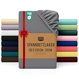 Utopia Bedding - Spannbettlaken 180x200cm - Grau - Oeko-Tex Zertifiziertes Gebürstete Polyester-Mikrofaser Spannbetttuch - 35 cm Tiefe Tasche