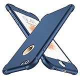 ORETECH Kompatibel mit iPhone 6 Plus/iPhone 6s Plus Hülle, mit [2X Displayschutzfolie] 360 Grad Stoßfest Dünn Schutzhülle Handyhülle TPU Silikon Hart PC Case für iPhone 6 Plus 6s Plus 5,5', Blau