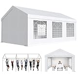 JUMMICO Pavillon Partyzelt 4x6 Wasserdicht Stabil PE Plane 450 N 170g Gartenzelt UV Schutz 50+ Zelt Festzelt Bierzelt Gartenpavillon für Garten, Party, Festival, Hochzeit, weiß