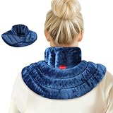 Comfytemp gewichtetes Wärmekissen Nacken Körnerkissen, 1,1kg Mikrowelle Nackenwärmer Halswärmer mit Ultraweiche Oberfläche, Natürliche Leinsamen Feuchte Wärme