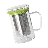 HOLIDYOYO Glastassensieb Teeflaschen Ei Teetasse Auslaufsicherer Teebecher Doppelwandige Kaffeetassen Teetasse Mit Sieb Und Deckel Wasserbecher Transparente Espressotassen