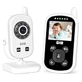 GHB Babyphone mit Kamera 2,4 Zoll ECO Modus Baby Monitor mit Nachtsicht 2X Digital Zoom Wiegenlieder