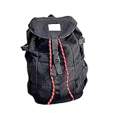 Rucksack im Retro-Stil, lässiger Tagesrucksack, Reiserucksack, Wandern, große Kapazität, Rucksack, Klettern, Reisen, große Kapazität, lässiger Tagesrucksäcke, Schwarz , One size
