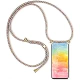 YAMCCCSE Handykette Handyhülle für Motorola Moto Edge 50 Neo mit Band - Transparent Handy-Kette Handy Hülle mit Kordel zum Umhängen Handyanhänger Halsband Lanyard Case - Rainbow