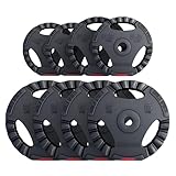 GORILLA SPORTS® Hantelscheiben - Einzeln/Set, 1,25kg, 2,5kg, 5kg, 10kg, 15kg, 17,5kg, 27,5kg, 30kg Gewichte, 30/31mm Bohrung, Tri-Grip, Kunststoff - Gewichtsscheiben, Hantelscheiben-Set