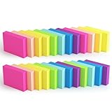 24 Stück Mini-Haftnotizen, 3,8 x 5,1 cm, Kleine Selbstklebende Notizzettel für Post, 80 Blatt/Block, für Kleine Erinnerungen in Büros, Schulen und Haushalten (38 x 51 mm), leuchtende Farben