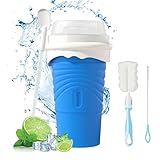 SCBOY Slushy Maker,Eis zum kneten slushy becher,Silikon slushy maker cup,Slush becher mit Strohhalmlöffel und Tassenbürste für Slushie Eis