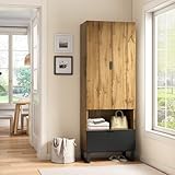 HAINEW Garderoben-Set Flurgarderoben Set mit Schublade und Kleiderstang, Wandgarderobe, Flurgarderobe, Schrank, Schuhschrank Garderobenschrank Flur, Vorzimmer Möbel (A)