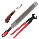 Hufschmied-Werkzeugset, 3-teiliges Hufmesser und Trimmer aus 14-Stahl für die Pferdepflege