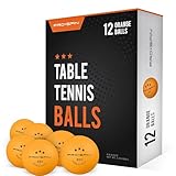 PRO SPIN Tischtennisbälle -Orange Tischtennisbällen 3 Sterne 40+ (12er-Pack) | Hochwertige ABS-Trainingsbälle | Extrem Robust für Innen- und Außen-Tischtennisplatten, Wettbewerb und Spiel