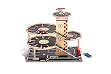 Hape Parkhaus Spielset - aus Holz, Autogarage auf DREI Ebenen mit Autos und Hubschrauber, fördert Motorik, Rollenspiel & Kreativität, Spielzeug für Kinder ab 3 Jahren