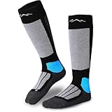 gipfelsport Skisocken für Kinder, Herren und Damen - Dicke Socken aus Merinowolle, warme Merino Snowboardsocken, 1x Paar Skistrümpfe, Schwarz, Größe 36-38