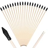 20er Pack Holzpfeile, 45cm Bambus Ersatzpfeile mit Gummispitze zum Schießpfeile, Hohe Sicherheit Holzpfeile für Bogenschießen für Anfänger Pfeil, Bogen Zielübung, Schießbogen Outdoor und Topf werfen