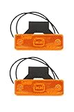 MelTruck 2x LED Umrissleuchte mit Reflektor für Anhänger, Trailer, Wohnwagen, LKW – Rot, Weiß oder Orange, 12V 24V, IP66/68, E20 Zulassung 98x58,5mm (Orange)