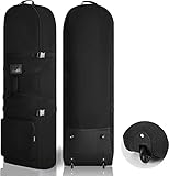 DAREKUKU Gepolsterte Golf-Reisetaschen mit Rollen, 900D Heavy Duty Oxford Verschleißfest, Weiche Seiten, Club-Taschenschutz, Extra Stauraum Tasche
