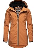MARIKOO Damen Übergangsjacke leichte Jacke mit Kapuze Honigbeere Rusty Cinnamon Gr. XXL