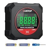 XUNTOP Neigungswinkelmesser Digitaler Winkelmesser Neigungsmesser Messbereich 4 * 90°, 0,05° Auflösung mit Magnetischer Basis für Holzarbeiten, Werkstätten, im Freien