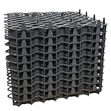 Stabilo Kunststoff Rasengitter Rasengitterplatten Rasenwaben Bodenwaben Paddockplatten Gehwegplatten 50x50x4 cm - schwarz - 10 Stück