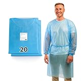 ADEBO Medical® | 20 St. | Blau | Einweg PP+PE Schutzkittel | Optimaler Schutz Einmal Kittel mit Strickbündchen & Klettverschluss – Premium OP Kittel