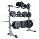 Physionics® Hantelablage - Ø 25 mm, max. 300kg, 3 Ebenen, Grau/Schwarz, Stahl - Hantelständer, Kurzhantelständer, Langhantelständer, Hantelscheibenständer, Kurzhanteln (Grau)