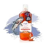 NordicVital Premium Lachsöl Hunde & Katzen 1000ml – 100% Natürliches Fischöl/Fish Oil aus Norwegen Lachs – Reich an Omega 3 & 6 Fettsäuren hochdosiert – Barf Öl abgefüllt in Deutschland