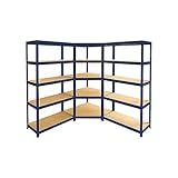 Certeo Mega Deal | 2X Lagerregal + 1x Eckregal | HxBxT 180 x 180 x 45 cm | Dunkelgrau | Fachbodenregal pulverbeschichtet Steckmontage Spar-Set