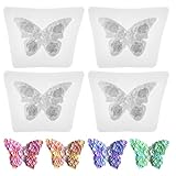 4 Stück Blume Schmetterling Silikonformen, Kerzen Formen Silikon Schmetterlingsform Epoxidharz Formen Silikon Silikonformen Gießformen Kerzenformen zum Gießen für Kerzen, DIY, Seife, Schokolade