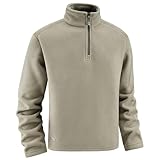 IUYIXWFP Pullover Herren Herbst Winter Dicker Warmes Hudloser Sweatshirt Für Männer Stehen Kragen Reißverschluss Hals Pullover Männer Sweatshirt-XXXL 77-85 Kg