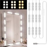 Litinliv 5M Spiegelleuchte mit 60 Leds, 3 Farben Dimmbar Spiegel Beleuchtung, Make Up Licht, Schminktisch Beleuchtung, LED Schminkspiegel Kit, Hollywood-Stil Schminklampe für Badzimmer Spiegel