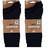 Lieblingsstrumpf24 by Koronowski 6 Paar Bio Baumwolle Socken Basic-Socken Öko-Tex Standard 100 ohne Naht (43-46, Schwarz)