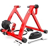 Sportneer Rollentrainer Fahrrad - Magnetischer Rollentrainer für 26-28' & 700C Schnellspanner Vorderradunterlage Radtrainer mit 6 Widerstandsstufen für Indoor Riding mit Geräusch Reduktions Rad