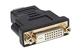 PremiumCord 4K HDMI auf DVI Adapter, vergoldete Anschlüsse, HDMI Stecker Typ A auf DVI-D Buchse (24+1) - für 4K UHD 2160p, Full HD 1080p, 3D, Farbe schwarz