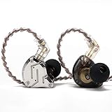 LINSOUL KZ ZS10 Pro,4BA+1DD 5 Treiber In-Ear-Monitor,HiFi Kabelgebundene Ohrhörer,Gaming-Kopfhörer,Hybrid IEM Kopfhörer mit Edelstahlfrontplatte,abnehmbares versenktes 2Pin Kabel (Mit Mic,Schwarz)